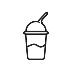 cup plastic vector icon line template