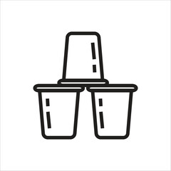 cup plastic vector icon line template