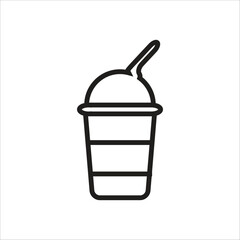 cup plastic vector icon line template