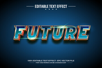 Naklejka na ściany i meble Future 3D editable text effect template