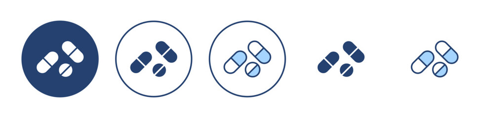 Pills icon vector. capsule icon. Drug sign and symbol