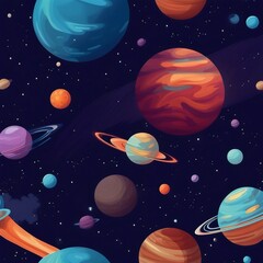 Naklejka premium space planet star galaxy illustration background