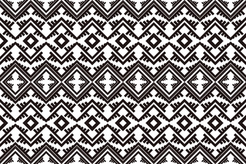 Geometric ethnic pattern fabric design classic black and white background. seamless pattern for carpet, culture bag, clothes, native textile, card