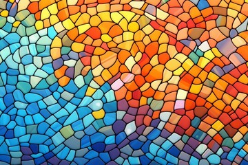 Illustration of vibrant tiled mosaic. Generative AI