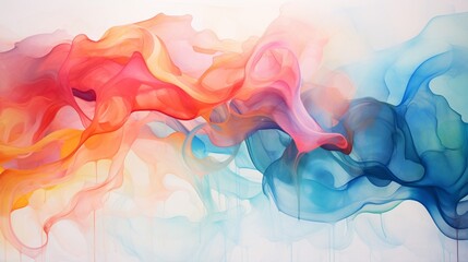 Generate an abstract masterpiece filled with fluid, watercolor-like transitions between vibrant shades.