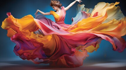 Gravity-defying swirls of pigments create a ballet of vibrant motion.