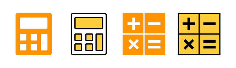 Obraz premium Calculator icon set for web and mobile app. Accounting calculator sign and symbol.