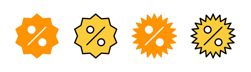 Discount icon set for web and mobile app. Discount tag sign and symbol