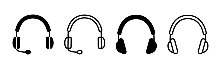 Headphone icon vector. headphones earphones icon. headset - obrazy, fototapety, plakaty