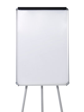 Blank whiteboard and flip chart, transparent background