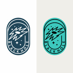 The vintage style black hole logo vector design is suitable as an identity logo or for printing on other media such as t-shirts