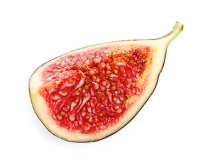 Piece of fresh fig isolated on white