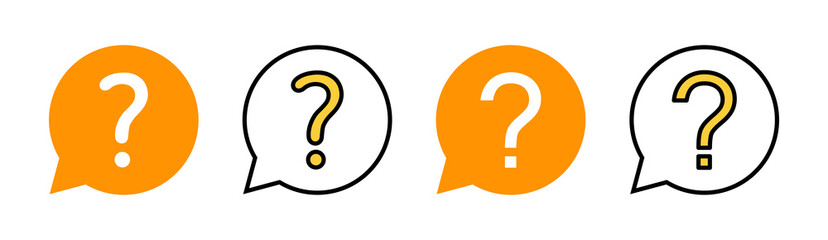 Question icon set for web and mobile app. question mark sign and symbol