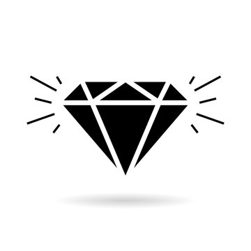 Sparkling diamond, gemstone icon vector. Premium package sign symbol