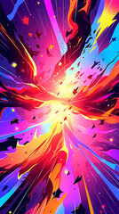 Obraz premium Hand drawn cartoon abstract artistic looking up at the broken sky background illustration 