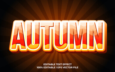 autumn text effect editable video cover and banner text style, 3d typography template