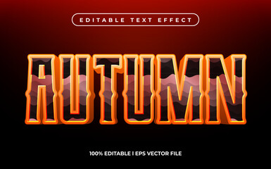 autumn text effect editable video cover and banner text style, 3d typography template