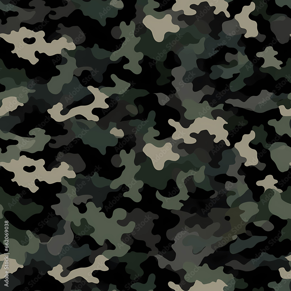 Wall mural Camouflage pattern, seamless. Camo is classic and modern at the same time!