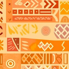 Cover design, original watercolor abstract background with anti-stress tribal pattern in modernism style, ethnic tones. East, Asia, India, Mexico, Aztec, Africa, Peru. Illustration. 