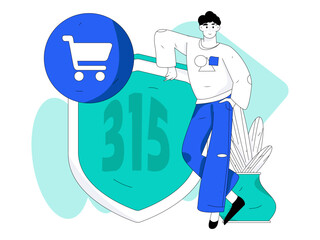 315 International Consumer Rights Day character flat vector concept operation hand drawn illustration