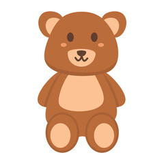 cute brown teddy bear illustration