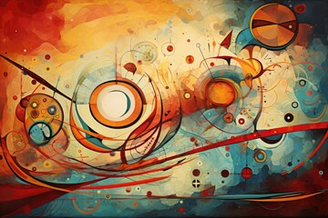 Abstract background with symbols of dreams and subconscious
