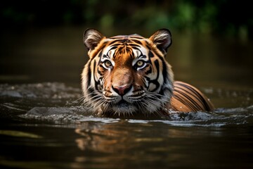 tiger swimming. Generative AI