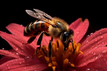 a bee on a flower. Generative AI
