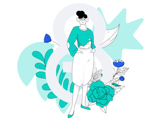 3.12 International Women's Day professional women flat character vector concept operation hand drawn illustration

