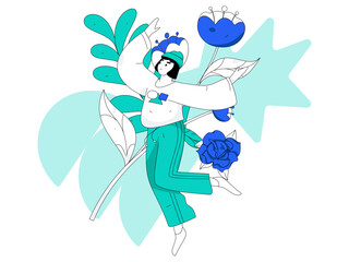 3.12 International Women's Day professional women flat character vector concept operation hand drawn illustration
