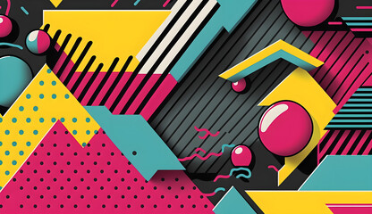 Retro-inspired texture that incorporates the vibrant vibes of the 80s, blending neon colors and geometric shapes.