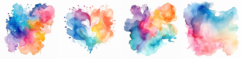 splatter spot stain ink spray stroke pastel dye splash vibrant rough creativity watercolor paint - obrazy, fototapety, plakaty