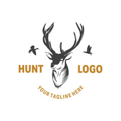Hunting logo design vector template