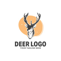Obraz premium Deer logo design vector template