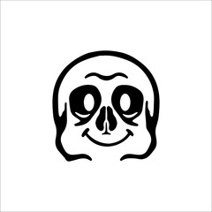vector illustration of a cute skull face