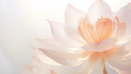 Ariel view of transparent lotus flower and petals. swirl. wallpaper concept.