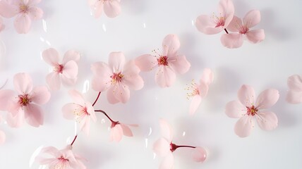 Fototapeta na wymiar Sakura flowers. wallpaper art. pure and swirl. 