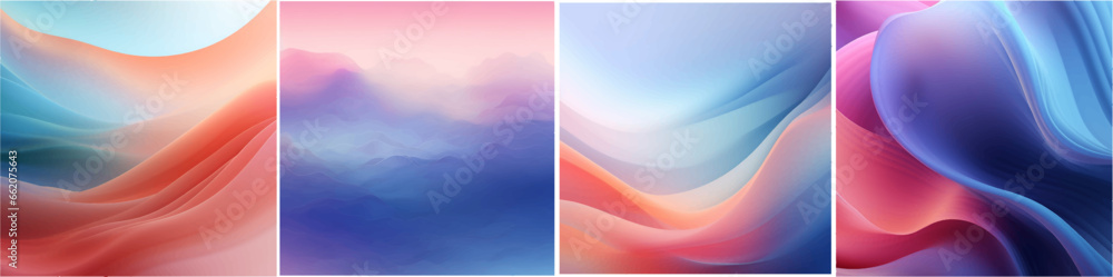 Poster wavy fluid smooth tech dynamic gradient neon glowing curve futuristic vibrant colorful soft