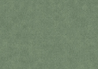 Hand-drawn unique abstract symmetrical seamless ornament. Dark semi transparent green on a light warm green background color. Paper texture. A4. (pattern: p11-2b)