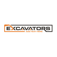 Obraz premium excavators arm with text.