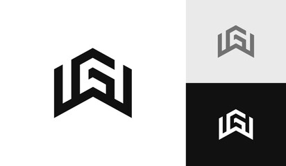 Letter WG initial monogram logo design