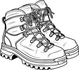 Outline of Hiking boot for coloring page