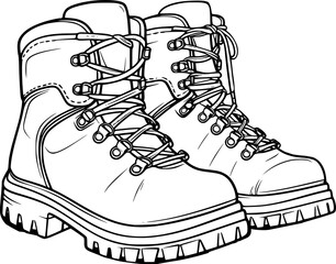 Outline of Hiking boot for coloring page