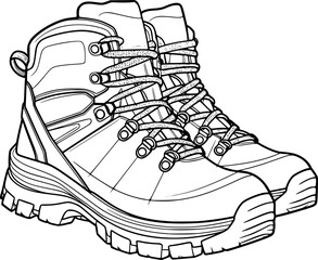 Outline of Hiking boot for coloring page