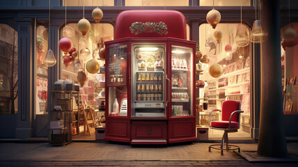 Captivating Vending Machine Dispensing an Array of Delightful Gifts, Delectable Candies, and Scrumptious Snacks in a Whimsical Wonderland of Temptation - obrazy, fototapety, plakaty