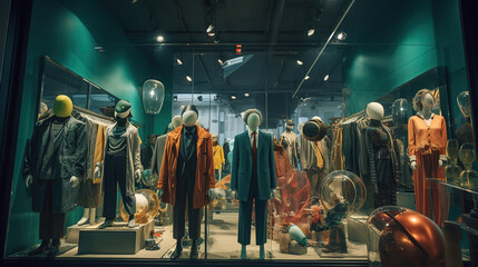 Unveiling the Boundless World of Creative Advertising, Where Unconventional Visuals Merge with Surrealism, Elevating the Boutique Experience through the Enigmatic Mannequin - obrazy, fototapety, plakaty