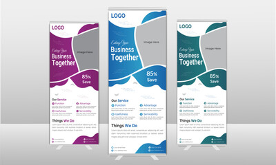 template Business Roll Up Banner vector Modern Creative clean and corporate design. X pull up,  Stand, pop up  vector minimal banner for marketing and advertising