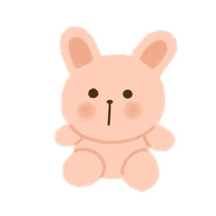 sitting pink rabbit doodle cute