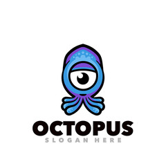 Octopus cartoon logo for business