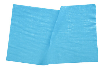 light blue crumpled torn tape isolated on transparent background.